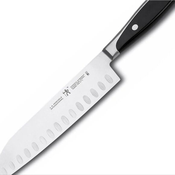Henckels Synergy Forged Hollow Edge 7" Santoku Knife - Picture 5 of 8